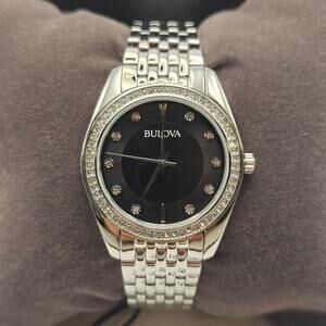 BULOVA WOMEN'S CLASSIC CRYSTAL STAINLESS STEEL QUARTZ WATCH 96L317